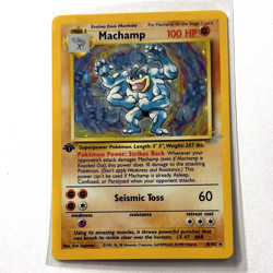 Machamp 8/102 Base Set 1st Edition Holo Rare 100 HP Pokemon Card English - Image 1