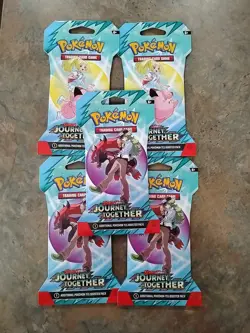 5 Sealed Pokemon Trading Card Games Scarlett And Violet Journey Together - Image 1