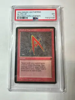MTG Magic The Gathering Glyph of Destruction Legends Graded PSA 5 - Image 1