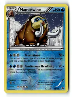 Pokemon Card Mamoswine Reverse Holo LP Plasma Storm 28/135 - Image 1