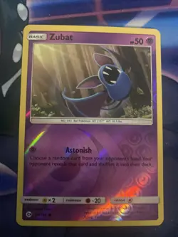 Pokemon TCG Sun and Moon Base Set LP Reverse Holo Zubat 54/149 - Image 1