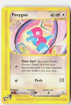 Porygon (103b) 103b/147 Common Aquapolis Pokemon Near Mint - Image 1