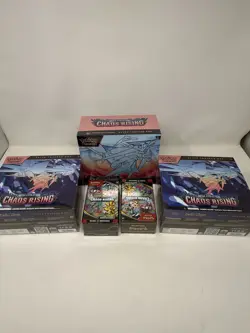 Pokemon Chaos Rising 1 Pokemon Center Etb +2 Regular Etb + 2 Booster Bundles - Image 1