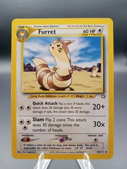 2000 Pokemon Neo Genesis Furret #35 Extremely LP - Image 1