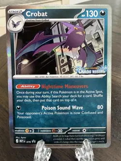 Pokemon Crobat 076 Mega Evolution Stamped Chaos Rising Promo Holo NM - Image 1