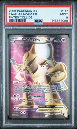 PSA 9 Alakazam EX Full Art 117/124 Pokemon Fates Collide 2016 - Image 1