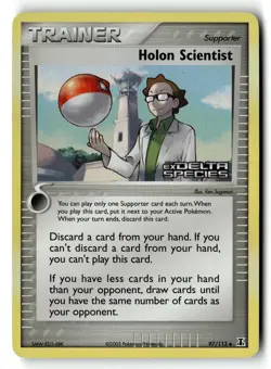 Pokemon Card Holon Scientist LP Delta Species Reverse Holo Uncommon 97/113 - Image 1