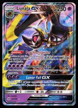 Lunala GX 66/149 Ultra Rare Sun & Moon Base Set Pokemon Card - Image 1