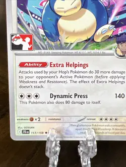 Hop's Snorlax Pokemon Prize Pack Series 7 Promo Pokemon Card NM/LP Stamp - Image 4