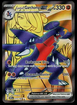 Pokemon Card - Cynthia's Garchomp ex Destined Rivals 215/182 Ultra Rare 2025 - Image 1