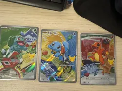 Pokemon First Partner Illustration Collection Series 1 Kanto Gen 1 Starters NM - Image 1