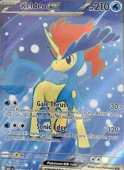 Keldeo ex #159/086 Ultra Rare Full Art White Flare Pokemon Card NM - Image 1