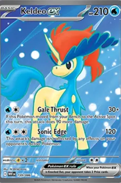 Keldeo ex #159/086 Ultra Rare Full Art White Flare Pokemon Card NM - Image 2