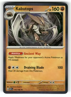 Kabutops NM 141/165 Holo 151 Pokemon Rare - Image 1