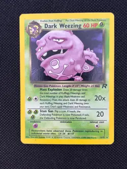 Pokemon TCG Rare Dark Weezing Holo 14/82 (HP) Team Rocket 2000 WoTC - Image 1