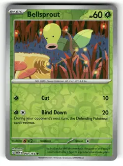 Bellsprout NM 069/165 Reverse Holo 151 Pokemon Common - Image 1
