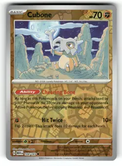 Cubone NM 104/165 Reverse Holo 151 Pokemon Common - Image 1