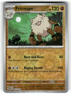 Primeape NM 057/165 Reverse Holo 151 Pokemon Uncommon - Image 1