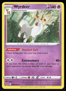 Wyrdeer 069/189 Holo Rare Astral Radiance Pokemon Holo Lightly Played - Image 1