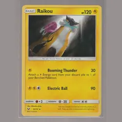 Raikou Pokemon Card TCG Sun & Moon Shining Legends 32/73 Holo Rare NM 2017 - Image 1
