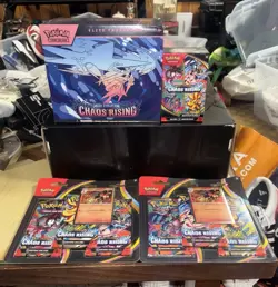 NEW Pokemon Chaos Rising Sealed ETB, Booster Bundle, 2x 3 Pack Blister - Image 1