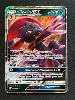 Weavile GX 132/236 SM Unified Minds Ultra Rare Holo Pokemon TCG 2019 - Image 1