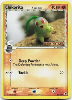 Chikorita 44/101 Common Dragon Frontiers Pokemon Reverse Holo MP - Image 1