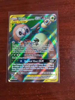 Pokemon Rowlet & Alolan Exeggutor GX 214/236 Ultra Rare Full Art Holo Tag Team - Image 1