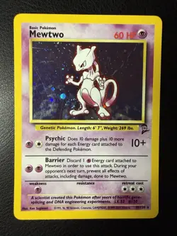 2000 Pokemon - Mewtwo #10/30 - Base Set 2 Unlimited - Holo Rare - LP - Image 1