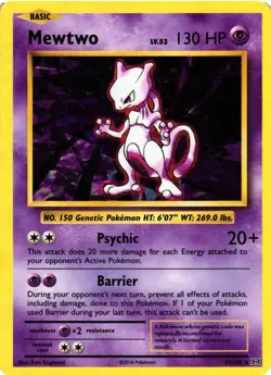 Pokemon TCG Evolutions Mewtwo 51/108 Cracked Ice Holo Rare VLP - Image 1