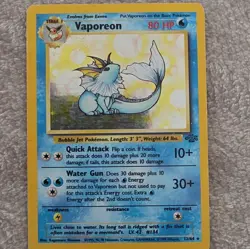 Pokemon TCG Vaporeon 12/64 Jungle Unlimited Holo Rare Stage 1 80HP English - Image 1