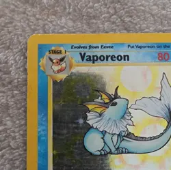 Pokemon TCG Vaporeon 12/64 Jungle Unlimited Holo Rare Stage 1 80HP English - Image 2