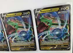 Pokemon Rayquaza V 110/203 Holo Card Lot Of 3 Evolving Skies Ultra Rare TCG - Image 5
