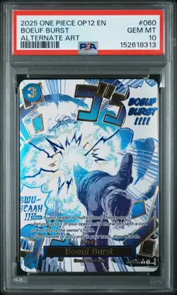 2025 ONE PIECE OP12-060 LEGACY OF THE MASTER BOEUF BURST EVENT ALT ART PSA 10 - Image 1