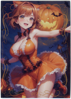 ❤SPICY FOX GIRL - HALLOWEEN - Goddess Anime Waifu Card - PEACH BLOSSOM BEAM 017 - Image 1