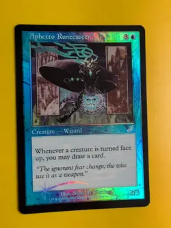 Aphetto Runecaster. Wizard MTG Card.Scourge. Old Border FOIL. - Image 2