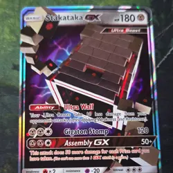 Pokemon Stakataka GX Ultra Beast Holo Card 102/168 Sun & Moon Celestial Storm - Image 1