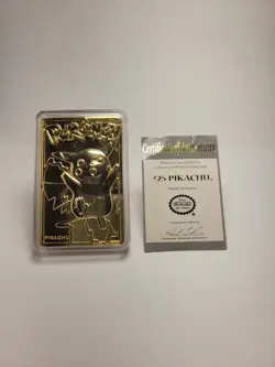 Pokemon Pikachu 23K Gold Plated Trading Card inc/ ball, Partial box - Image 2