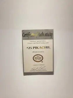 Pokemon Pikachu 23K Gold Plated Trading Card inc/ ball, Partial box - Image 4