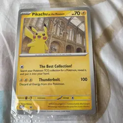 Jumbo Pikachu At The Museum Promo Pokemon Card New And Sealed - Image 1
