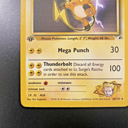 Lt. Surge's Raichu 28/132 1st Edition Gym Heroes Regular LP - Pokemon Card - Image 5