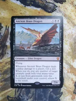MTG Magic the Gathering Ancient Brass Dragon CLB - Image 1