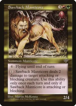 MTG Sawback Manticore NM Mirage MIR Reserved List Magic Gathering card - Image 1