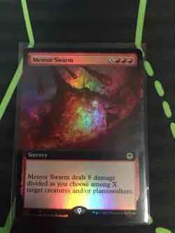 MTG Magic The Gathering Meteor Swarm Foil AFR Rare Ext Art DnD Red Sorcery - Image 1