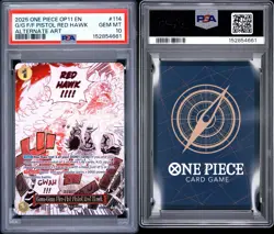 2025 ONE PIECE FIST OF DIVINE SPEED GUM-GUM FIRE-FIST PISTOL RED HAWK PSA 10 - Image 3