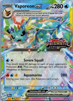 Vaporeon ex - (Prismatic Evolutions Stamp) Promo Miscellaneous Cards & Products - Image 1