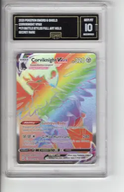 2021 CORVIKNIGHT VMAX BATTLE STYLES RARE HOLO-FOIL POKEMON CARD 171/163 GMA 10 - Image 1