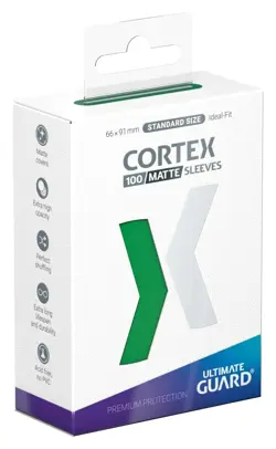 100 Ultimate Guard Cortex Green Matte Standard Size Card Sleeves Deck Protector - Image 1