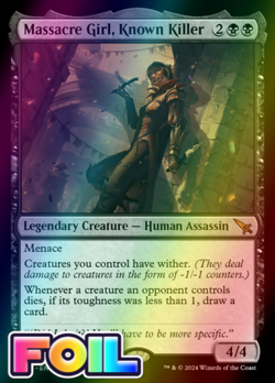 x1 Massacre Girl, Known Killer MKM MTG 94 FOIL MYTHIC M/NM 1x - Image 1
