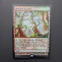 Foil Wooded Foothills Battle For Zendikar Expedition MtG Magic NM Near Mint Land - Image 1
